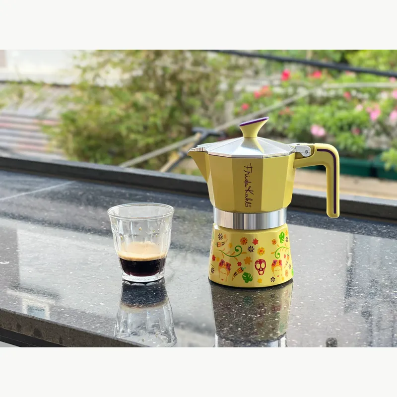 PEDRINI Frida Kahlo Coffee Maker 2 Cups - Yellow 5