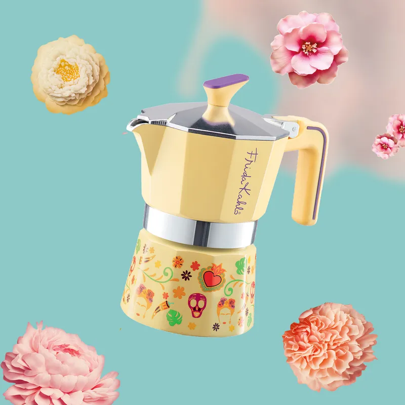 PEDRINI Frida Kahlo Coffee Maker 2 Cups - Yellow 8
