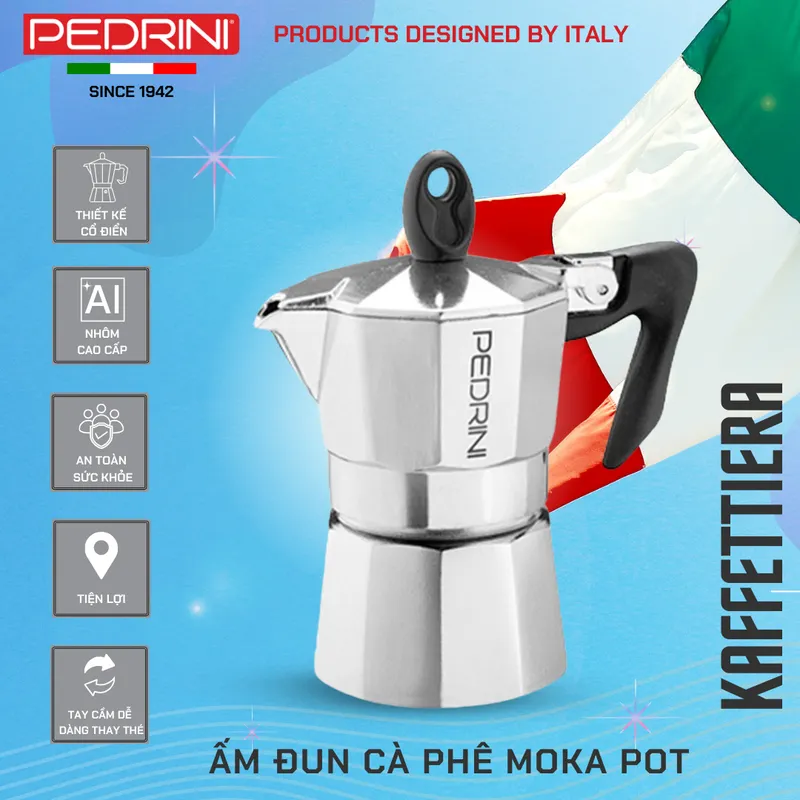 Combo 2x PEDRINI Phễu Thay Thế Kaffettiera Ấm Pha Cà Phê 1 Tách 13