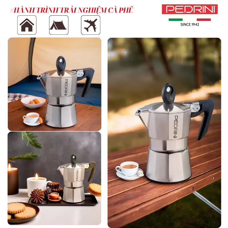 Combo 2x PEDRINI Phễu Thay Thế Kaffettiera Ấm Pha Cà Phê 1 Tách 7