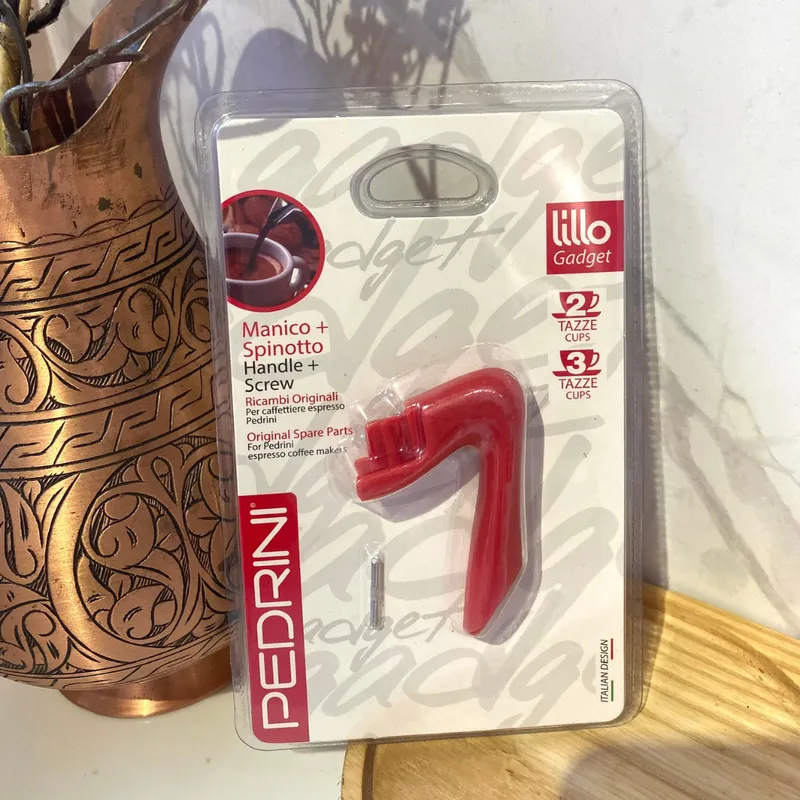 Combo 2 x PEDRINI Replacement Handle Kaffettiera Coffee Maker 2 Cups - Red 3