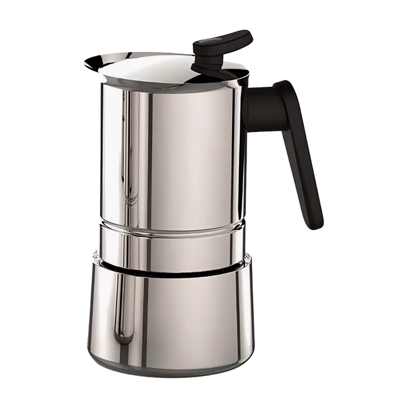 PEDRINI Ấm Pha Cà Phê 4 Tách Thép Không Gỉ - Bạc