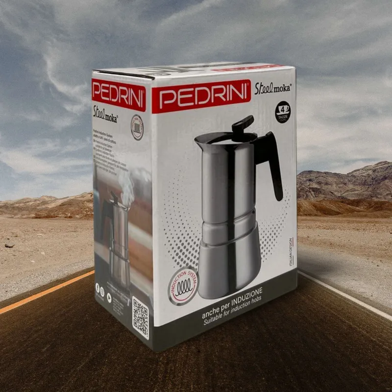 PEDRINI Coffee Maker 4 Cups Stainless Steel - Silvery 4