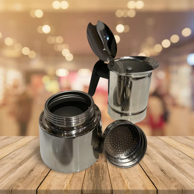 PEDRINI Coffee Maker 4 Cups Stainless Steel - Silvery 8