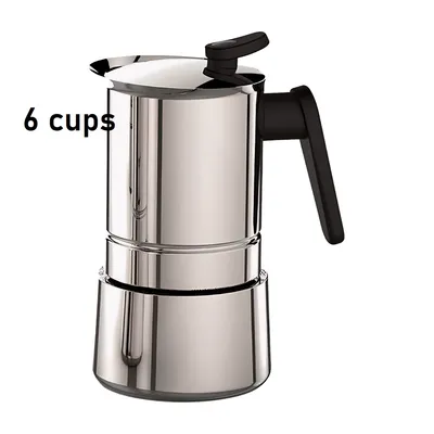 PEDRINI Ấm Pha Cà Phê 6 Tách Thép Không Gỉ - Bạc