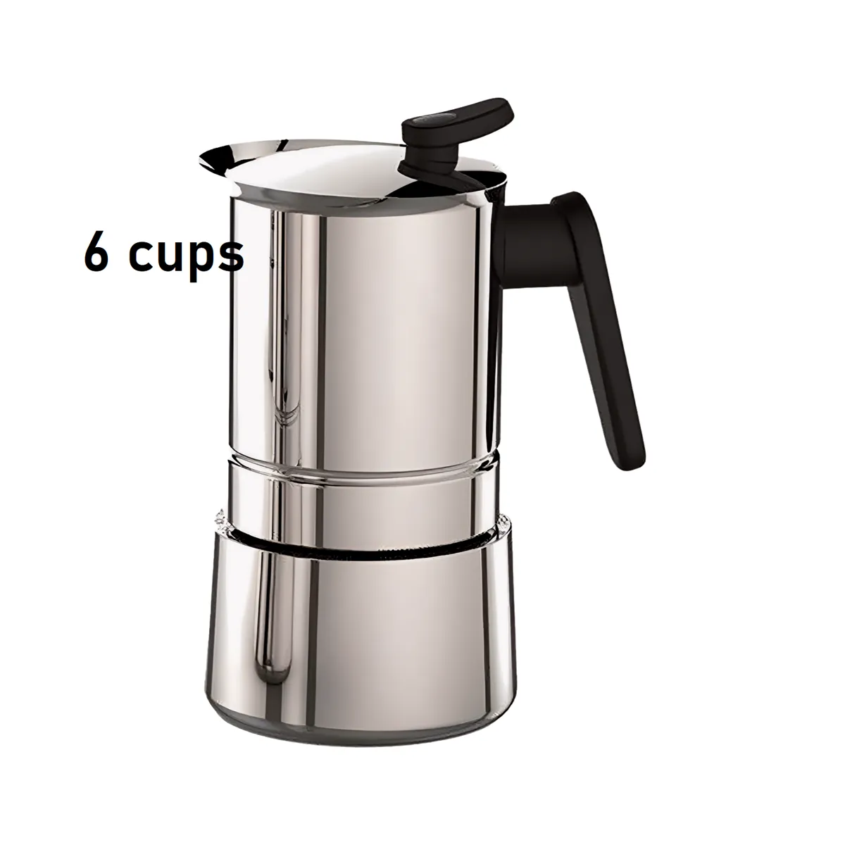 PEDRINI Ấm Pha Cà Phê 6 Tách Thép Không Gỉ - Bạc