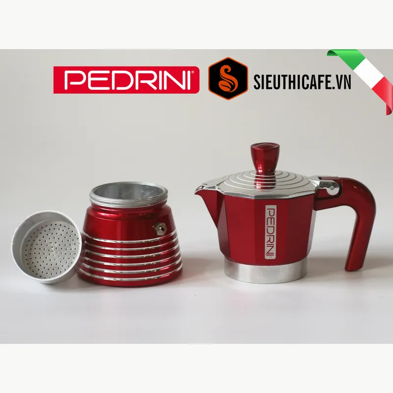 PEDRINI Infinity Passion Coffee Maker 2 Cups - Red 15