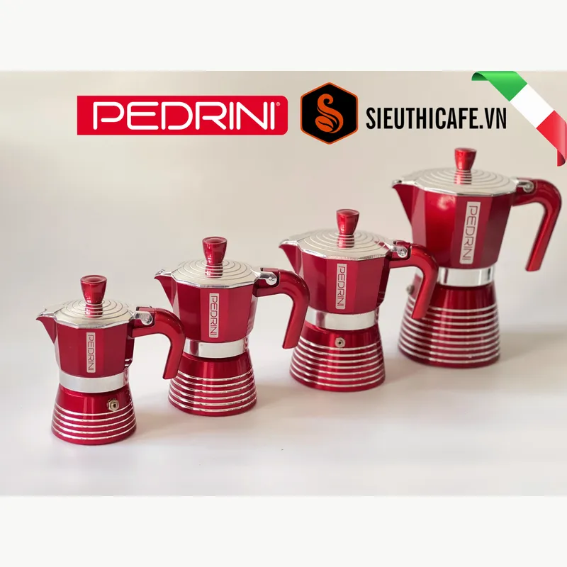PEDRINI Infinity Passion Coffee Maker 2 Cups - Red 8