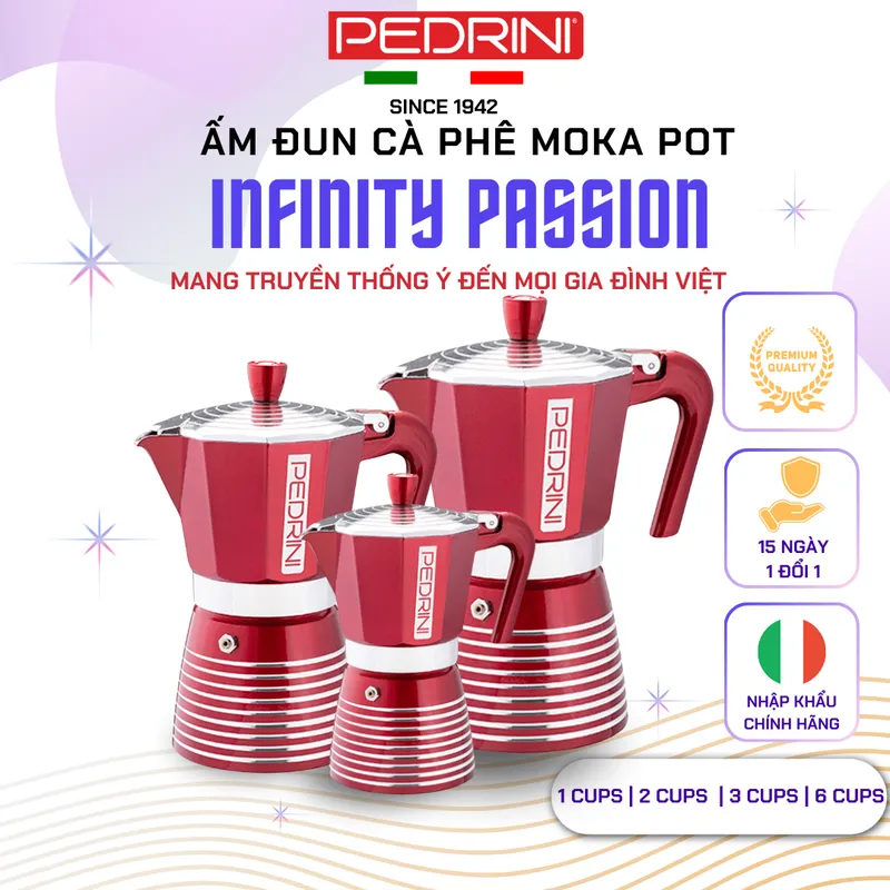 PEDRINI Kaffettiera Ấm Pha Cà Phê 1 Tách - Đen 13