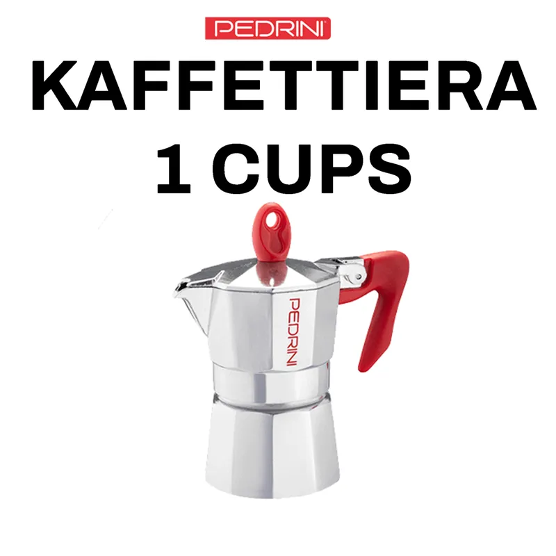 PEDRINI Kaffettiera Coffee Maker 1 Cup - Red 8