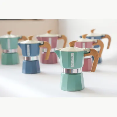 PEDRINI Kaffettiera Ấm Pha Cà Phê 6 Tách - Đỏ