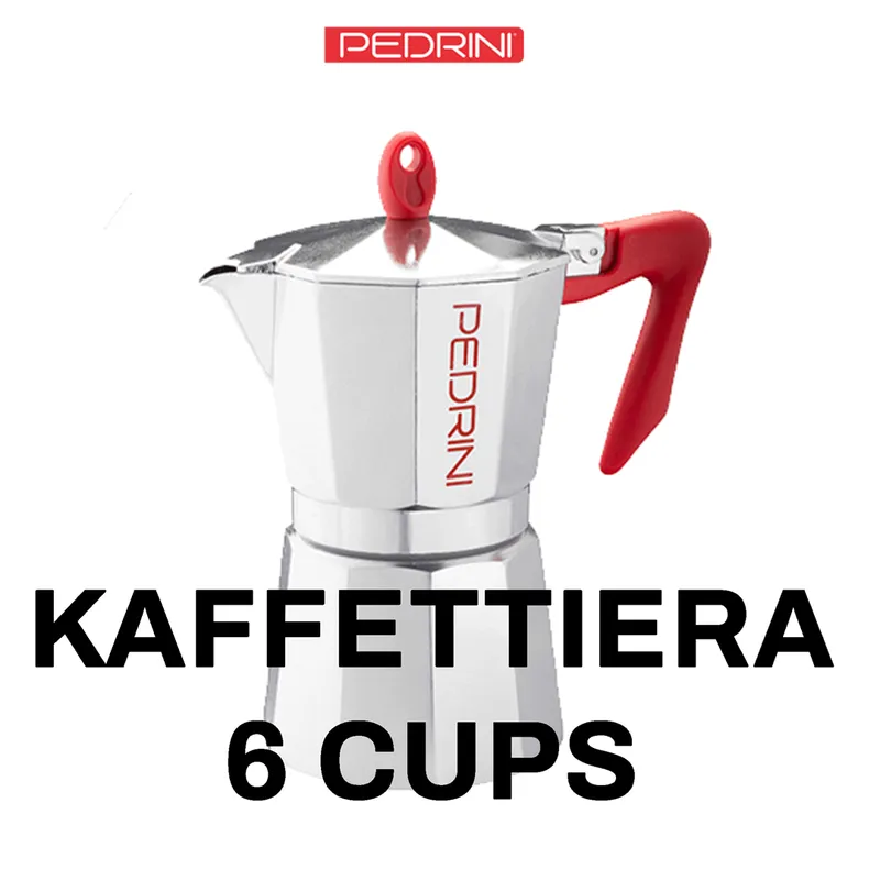 PEDRINI Kaffettiera Coffee Maker 6 Cups - Red 14