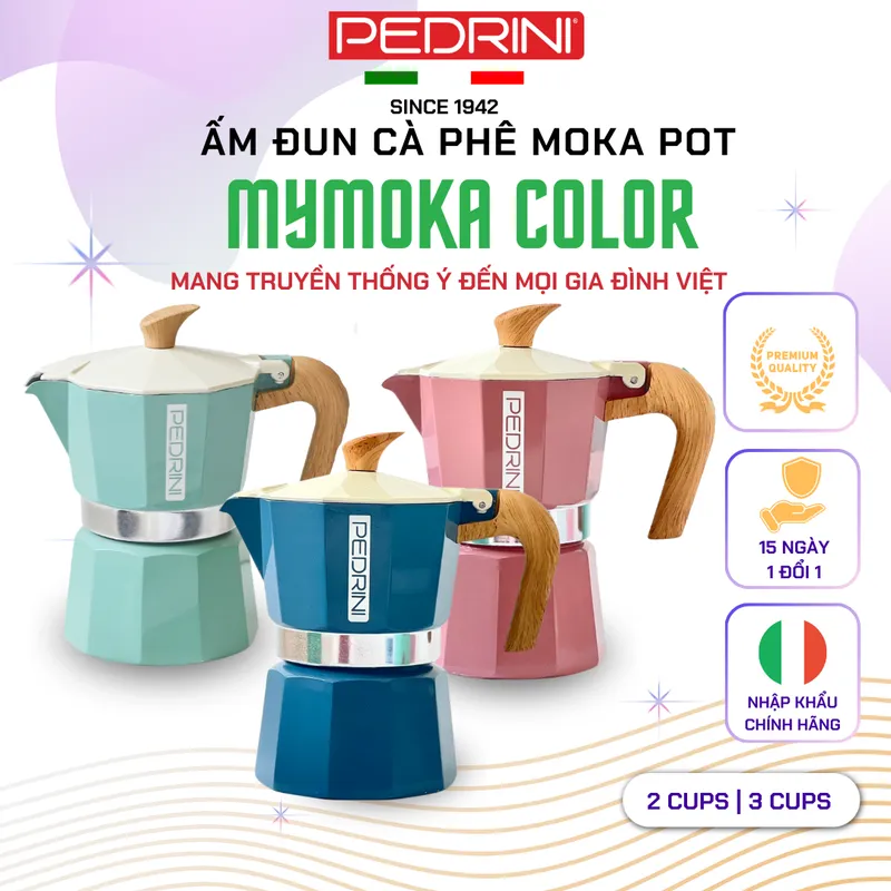 PEDRINI Kaffettiera Coffee Maker 6 Cups - Red 15