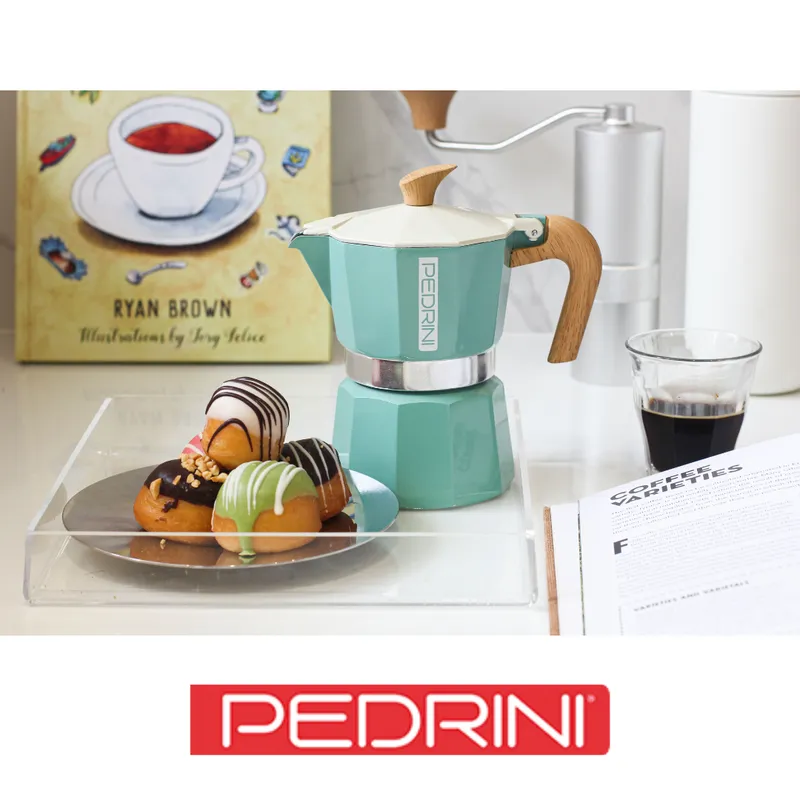 PEDRINI MyMoka Color Ấm Pha Cà Phê 2 Tách - Xanh Lá Vintage 10