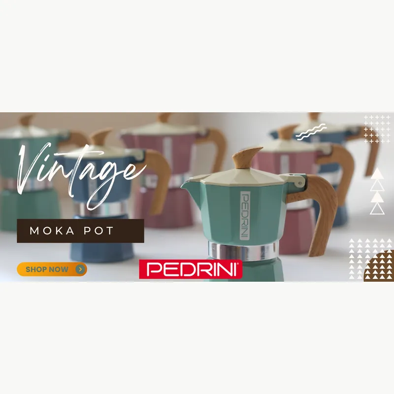 PEDRINI MyMoka Color Ấm Pha Cà Phê 2 Tách - Xanh Lá Vintage 13