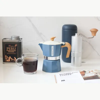 PEDRINI MyMoka Color Ấm Pha Cà Phê 3 Tách - Xanh Vintage