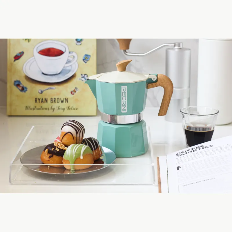 PEDRINI MyMoka Color Ấm Pha Cà Phê 3 Tách - Xanh Lá Vintage 2