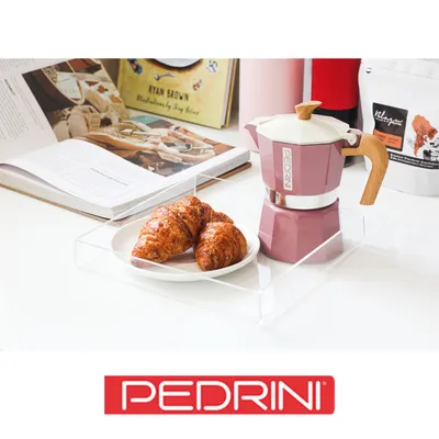 PEDRINI MyMoka Color Ấm Pha Cà Phê 3 Tách - Hồng Vintage