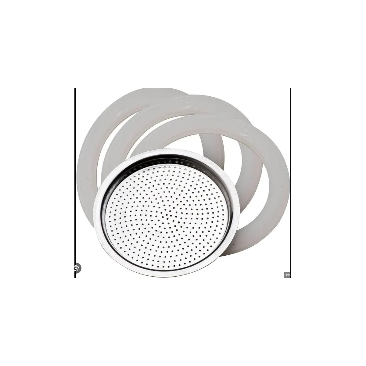 PEDRINI Bộ 3 Gioăng & 1 Lọc Thay Thế Kaffettiera Ấm Pha Cà Phê 2 Tách
