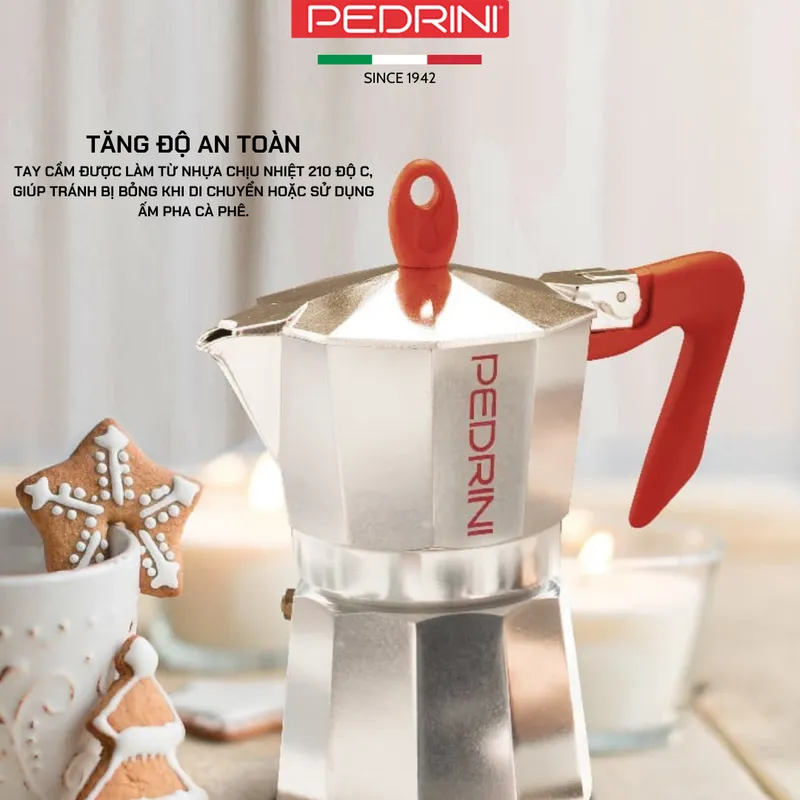 PEDRINI Replacement 3 Gaskets & 1 Filter Kaffettiera Coffee Maker 2 Cups 10