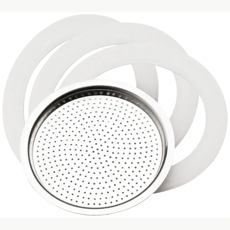 PEDRINI Replacement 3 Gaskets & 1 Filter Kaffettiera Coffee Maker 3 Cups 11