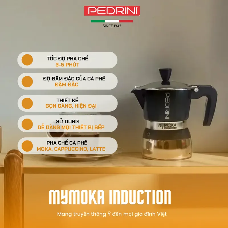 PEDRINI Bộ 3 Gioăng & 1 Lọc Thay Thế Kaffettiera Ấm Pha Cà Phê 6 Tách 15