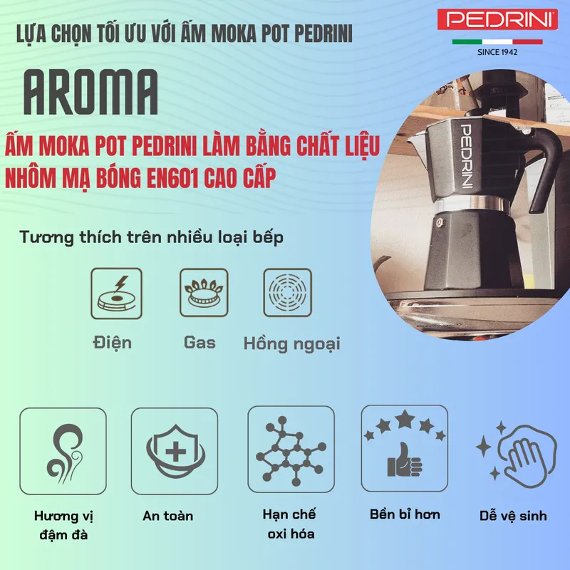 PEDRINI Replacement Funnel Kaffettiera Coffee Maker 6 Cups 9