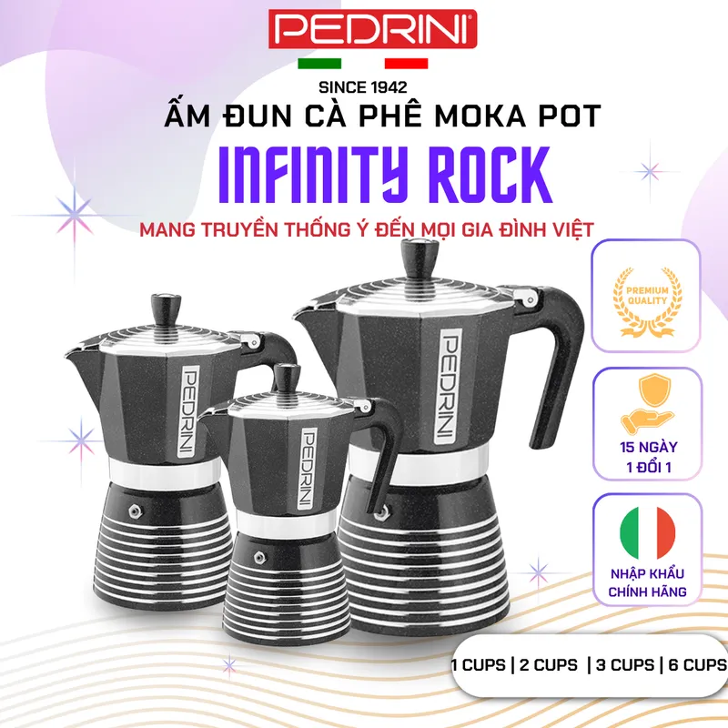PEDRINI Tay Cầm Thay Thế Kaffettiera Ấm Pha Cà Phê 2 Tách - Đỏ 11