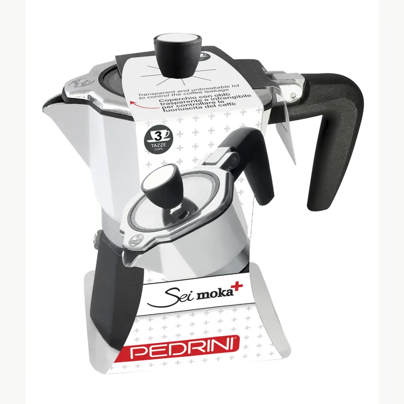 PEDRINI Sei Moka plus Ấm Pha Cà Phê 2 Tách - Nhôm Sơn 9